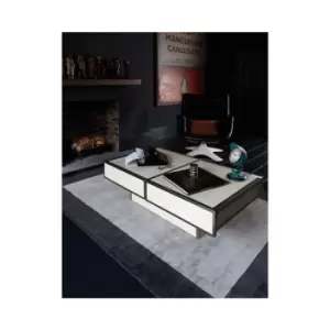 Image of Blade Border Charcoal Silver 160cm x 160cm Square - Grey