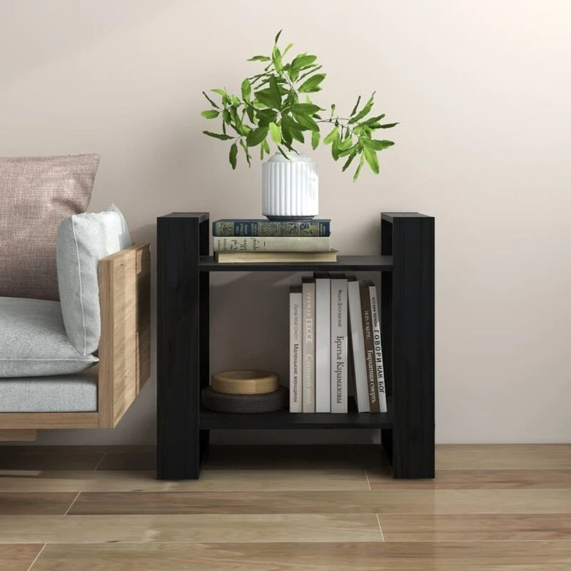 Image of VIDAXL Book Cabinet/Room Divider Black 60x35x57cm Solid Wood Pine vidaXL 8720286905166