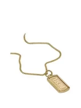 image of Diesel Mens Stainless Steel Single Dog Tag Necklace