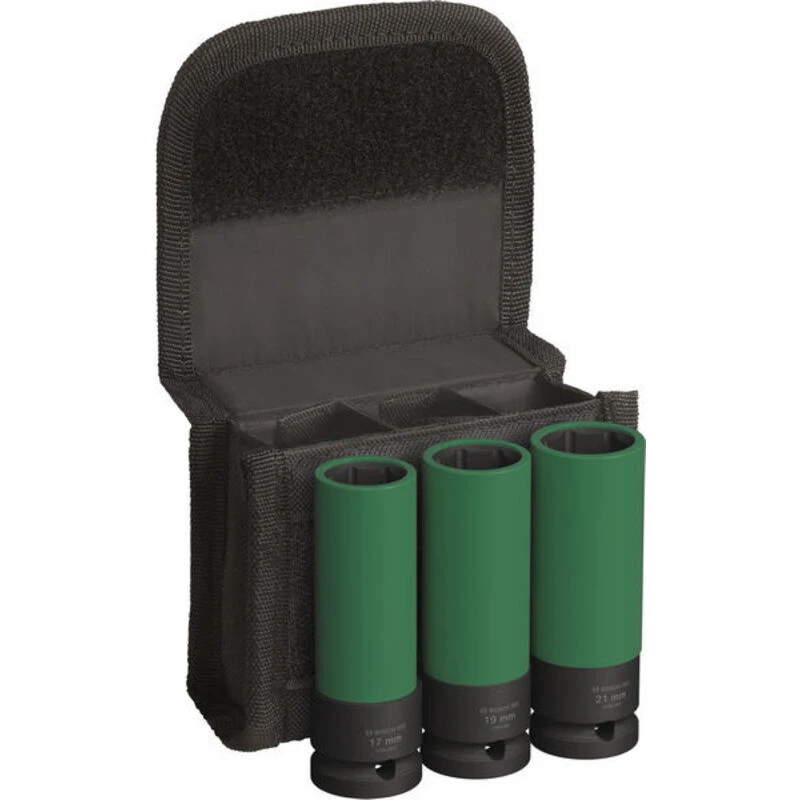Image of Omi Japan Products Bosch Extra Deep Socket Set for Impact Wrenches (2608003033), 1/2-inch (12.7mm) Drive, for Tire Changes, with Storage Case