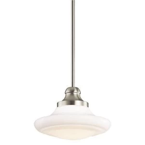 Image of 1 Light Medium Ceiling Duo-Mount Pendant Brushed Nickel, E27
