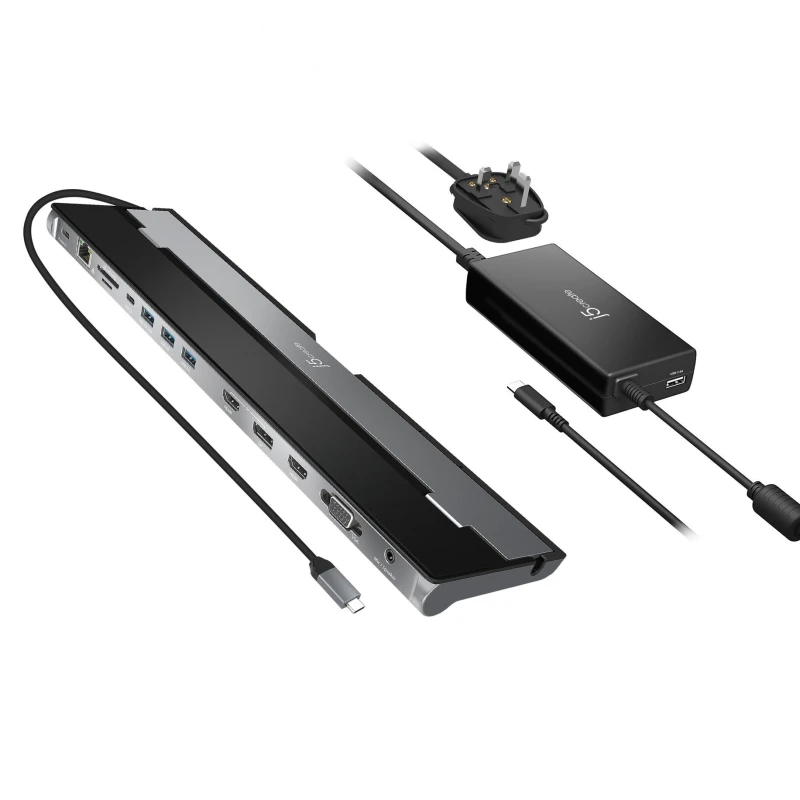 Image of j5 create j5create JCD543P USB-C Triple Display Docking Station with 100W PD Adapter JCD543P-FN