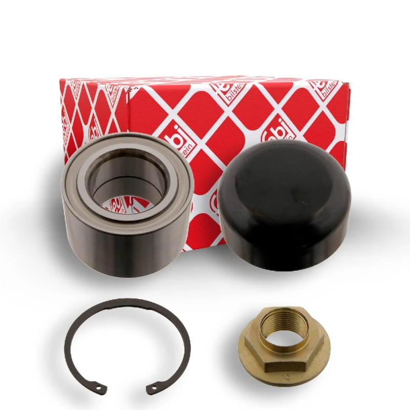 Image of FEBI BILSTEIN 29565 Wheel bearing kit Rear Axle Right, with grease cap Wheel Bearing Kit (654)