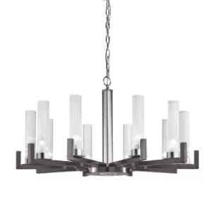 Image of Raggio Multi Arm Pendant Ceiling Light 10 Light Brunito Brushed