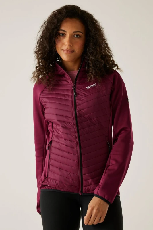 Image of Regatta Womens Andreson Stretch Water-Repellent Hybrid Quilted Jacket in Burgundy Size: 10 Burgundy Female 10