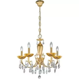 image of 14-kolarz - VICTORIA crystal chandelier 2 24K Gold 5 bulbs Gold Kiss