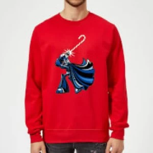 Image of Star Wars Candy Cane Darth Vader Red Christmas Sweatshirt - L - Red