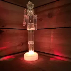 Image of 30cm Snowtime Christmas Acrylic Colour Changing Nutcracker Decoration