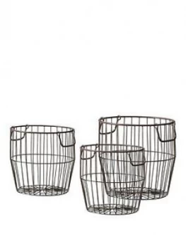 Image of Gallery Leeton Metal Baskets - Set Of 3