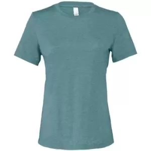 image of Bella + Canvas Womens/Ladies CVC Relaxed Fit T-Shirt (S) (Deep Teal Heather)