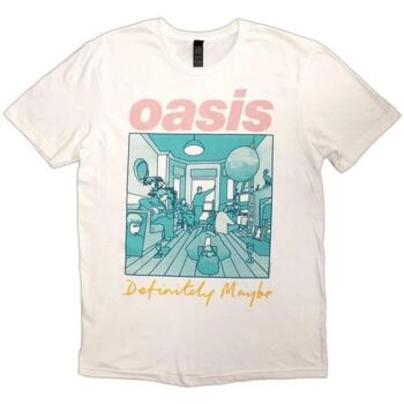 Image of Oasis Oasis Men Definitely Maybe Illustration T-Shirt in White Size: Small White S Male 5063574810098