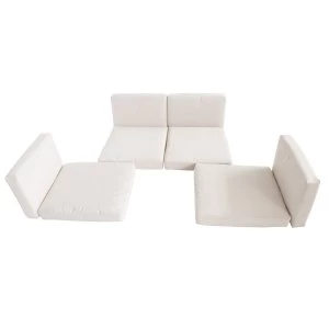 Image of Outsunny Rattan Furniture Cushion Cover Replacement Set, 8 pcs-Cream