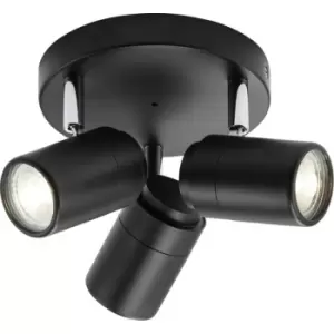 Image of GU10 Triple Spotlight - Matt Black 230V IP44 20W