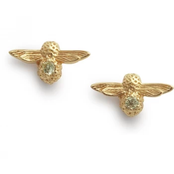 Image of Celebration Bee Studs Gold & Peridot Earrings
