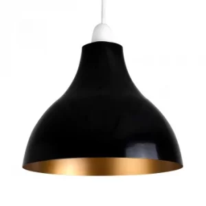 Image of Dexter Black and Gold Retro Pendant Shade