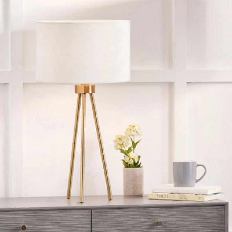 Image of SO'HOME Huston Tripod Table Lamp in Brushed Brass Brass ONE SIZE
