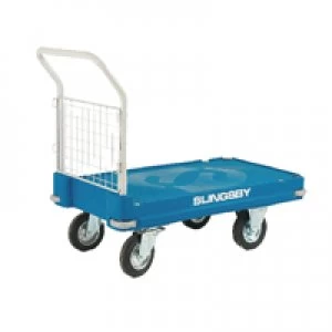 Image of Slingsby Plastic Platform Truck Push Handle 1 End Blue 308501