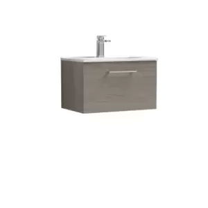 image of Nuie Arno 600mm Wall Hung 1 Drawer Vanity & Basin 2 Solace Oak