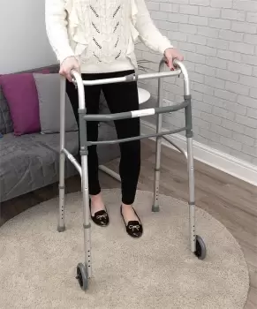 Image of Aidapt Lightweight Aluminium Folding Two Wheel Walking Frame