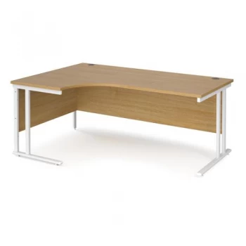 Image of Maestro 25 left hand ergonomic desk 1800mm wide white cantilever leg