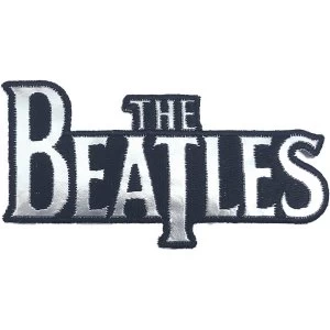 image of The Beatles - Silver Drop T Logo Standard Patch