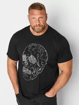 Image of BadRhino Badrhino Black Constellation Skull T-Shirt, Black, Size 1Xl, Men