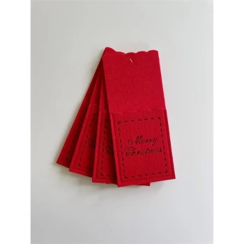 Image of The Spirit Of Christmas Felt Cutlery Holder - Red