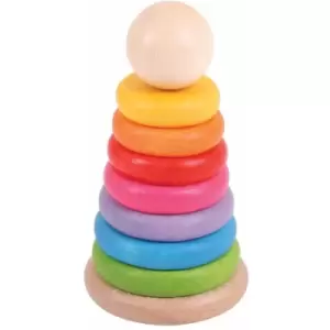 image of Bigjigs Toys My First Wooden Rainbow Stacker - Stacking Rings