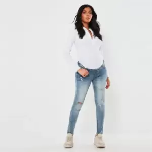 Missguided Maternity Sinner Skinny Jean - Blue