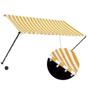 image of Vidaxl Retractable Awning With LED 250X150cm Yellow And White