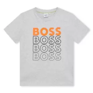 image of Boss Boss Multi Logo T-Shirt Junior Boys - Grey