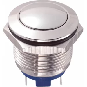 image of R-TECH 524585 19mm Vandal Resistant Switch 36VDC 2A Domed St/Steel Solder Pin