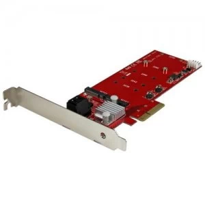 Image of 2 Slot PCIe M.2 RAID Card 2x SATA3 Ports