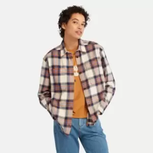 Timberland Flannel Overshirt For Her In Brown, Size XS