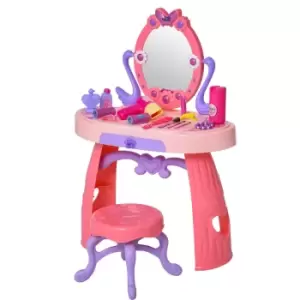 image of Homcom Kids Swan Vanity Dressing Table, Pink