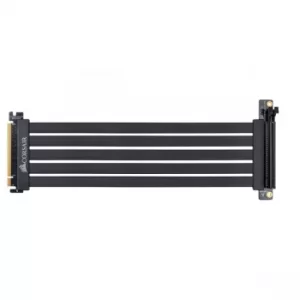 Image of Corsair Premium PCIe 3.0 (x16) Extension Cable, 300mm, 90&deg; Female PCIe, EMI Shielded, Five-Wire Banded Construction
