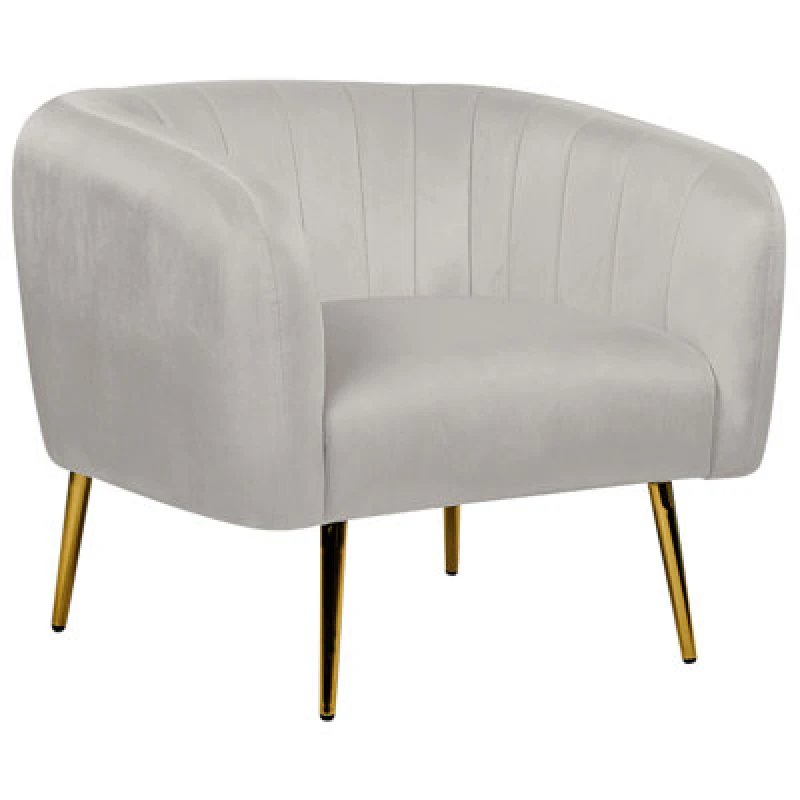 Image of Beliani Armchair Laconia Velvet Light Grey