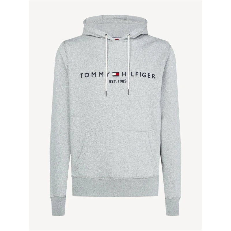 Image of Tommy Hilfiger Logo Hoodie Grey Cloud 501 male 2XL