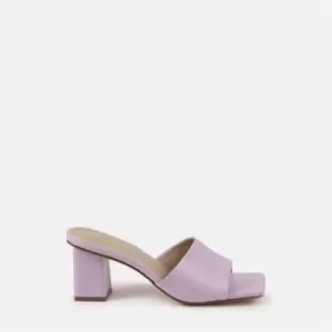 image of Missguided Square Toe Block Heel Mule - Purple