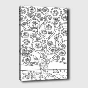 Image of MANDALA103 White Black Decorative Canvas Painting