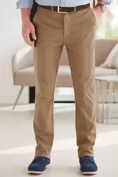 image of Wrinkle Free Stretch Chino Trousers 27" (68.5cm) inside leg