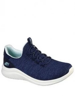 Image of Skechers Ultra Flex 2.0 Trainers - Navy, Size 3, Women