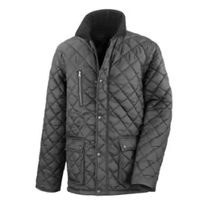 image of Result Mens Cheltenham Gold Fleece Lined Jacket (Water Repellent & Windproof) (3XL) (Black)