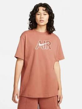 image of Nike Air Boyfriend Tee - Light Brown, Light Brown, Size L, Women