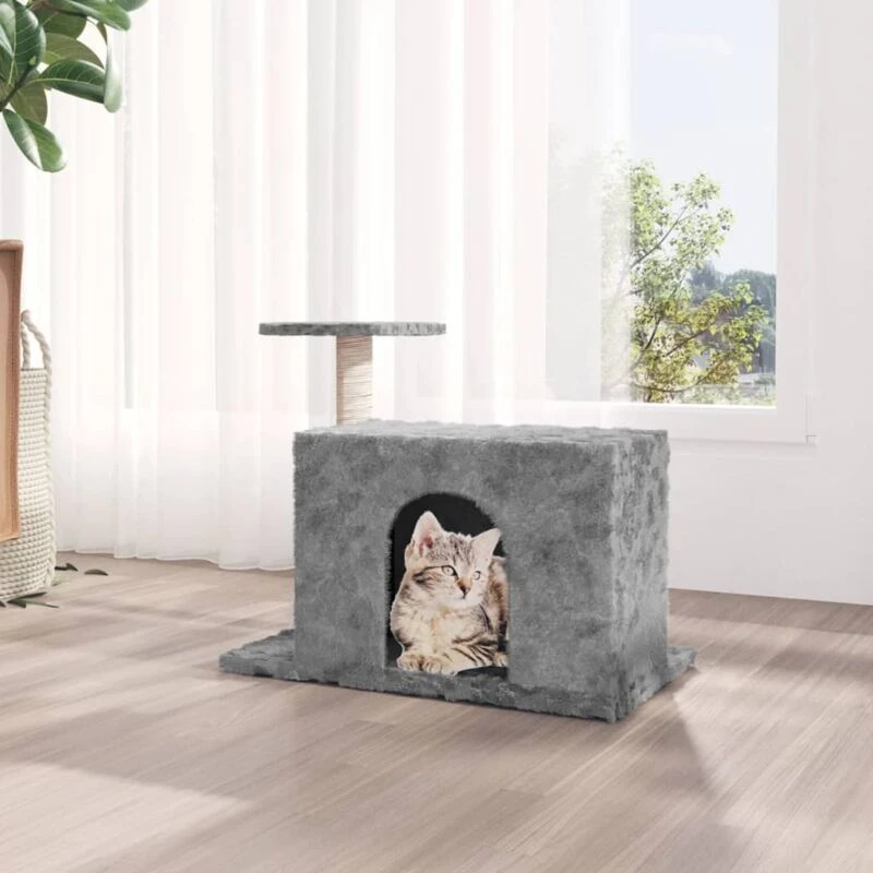 Image of vidaXL Cat Tree with Sisal Scratching Post Light Grey 51cm, Grey 171586