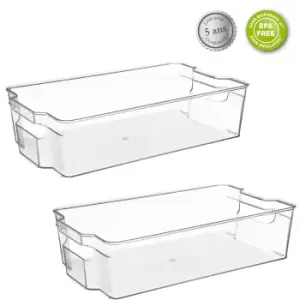 Image of 5Five Set of 2 Fridge Smart Storage Boxes - 8L