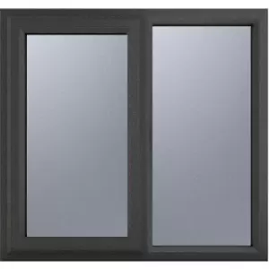 image of Crystal Casement uPVC Window Left Hand Opening Next To a Fixed Light 1190mm x 1115mm Obscure Double Glazing /White in Grey