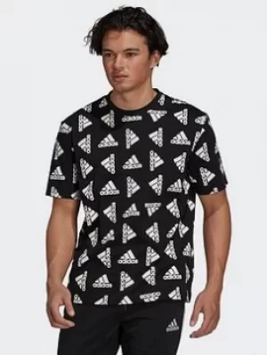 Image of adidas Essentials Loose Giant Logo T-Shirt (gender Neutral), Black, Size 2XL, Men