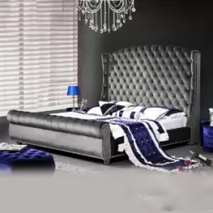Image of Envisage Trade - Rosio Upholstered Beds - Plush Velvet, Double Size Frame, Grey - Grey