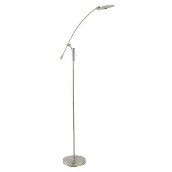 image of Endon Rico - LED 1 Light Floor Lamp Satin Nickel Plate